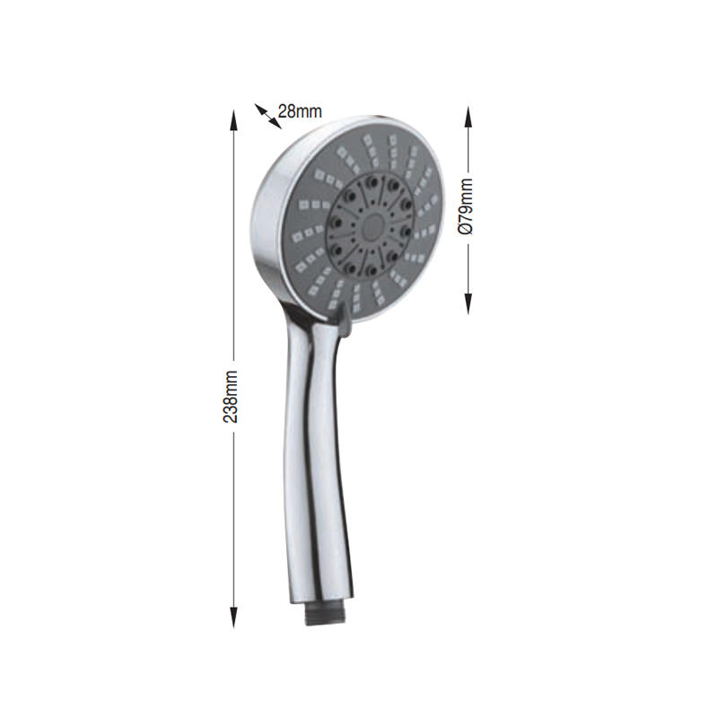 Hot Sale Hand Shower 3 Functions Chrome ABS Plastic Shower Head with high quality