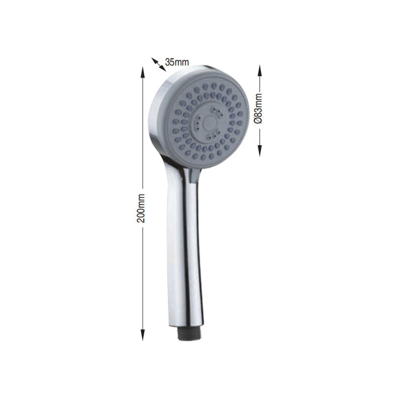 Chrome finishing ABS plastic 3 functions hand shower head
